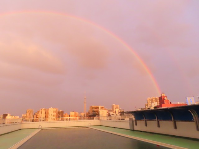 屋上プールから