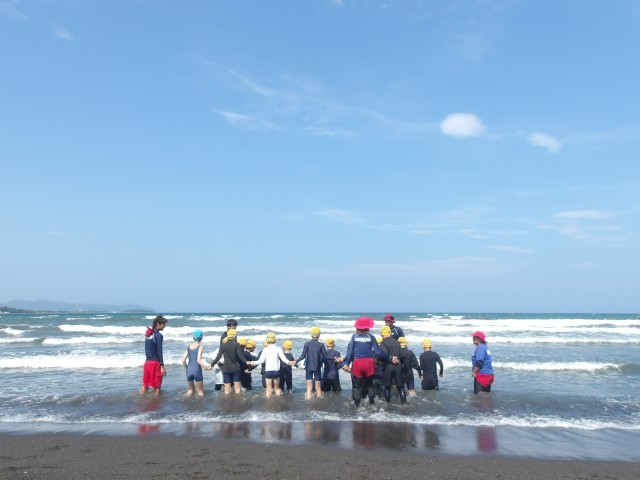 ヒューマンチェーンで海へ
